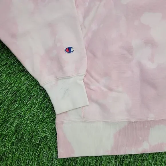 Vintage Y2K Champion Hoodie Large 24x28 Pink Bleached Reverse-Weave Baggy - Picture 15 of 16
